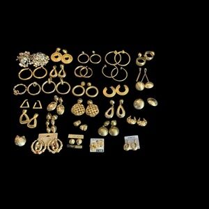 Vintage 70’s 80’s 90’s lot of runway fashion earrings clip & pierced